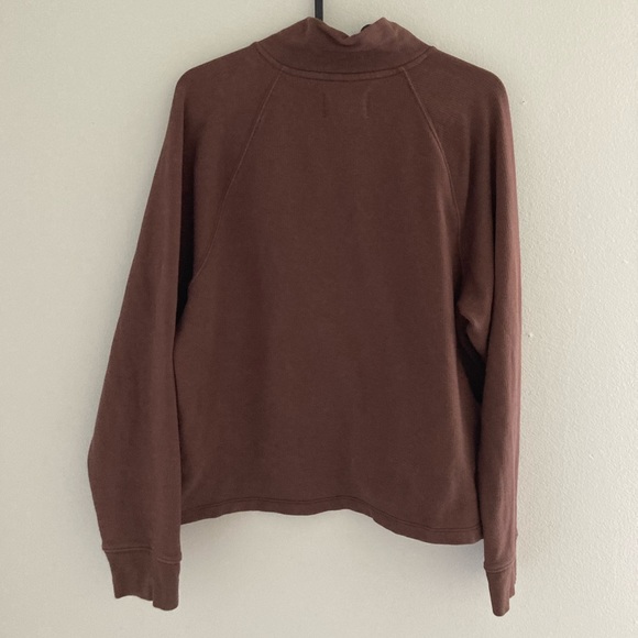 [Madewell] MWL Ribbed Half-Zip Raglan Sweatshirt Small - Picture 3 of 10